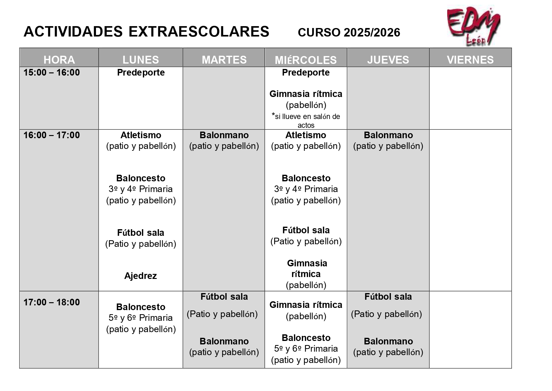 Extraescolares EdM