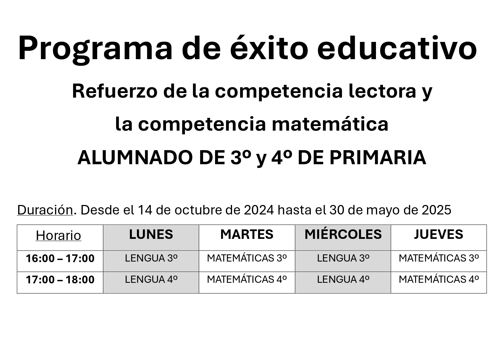 Éxito educativo 3º y 4º bis