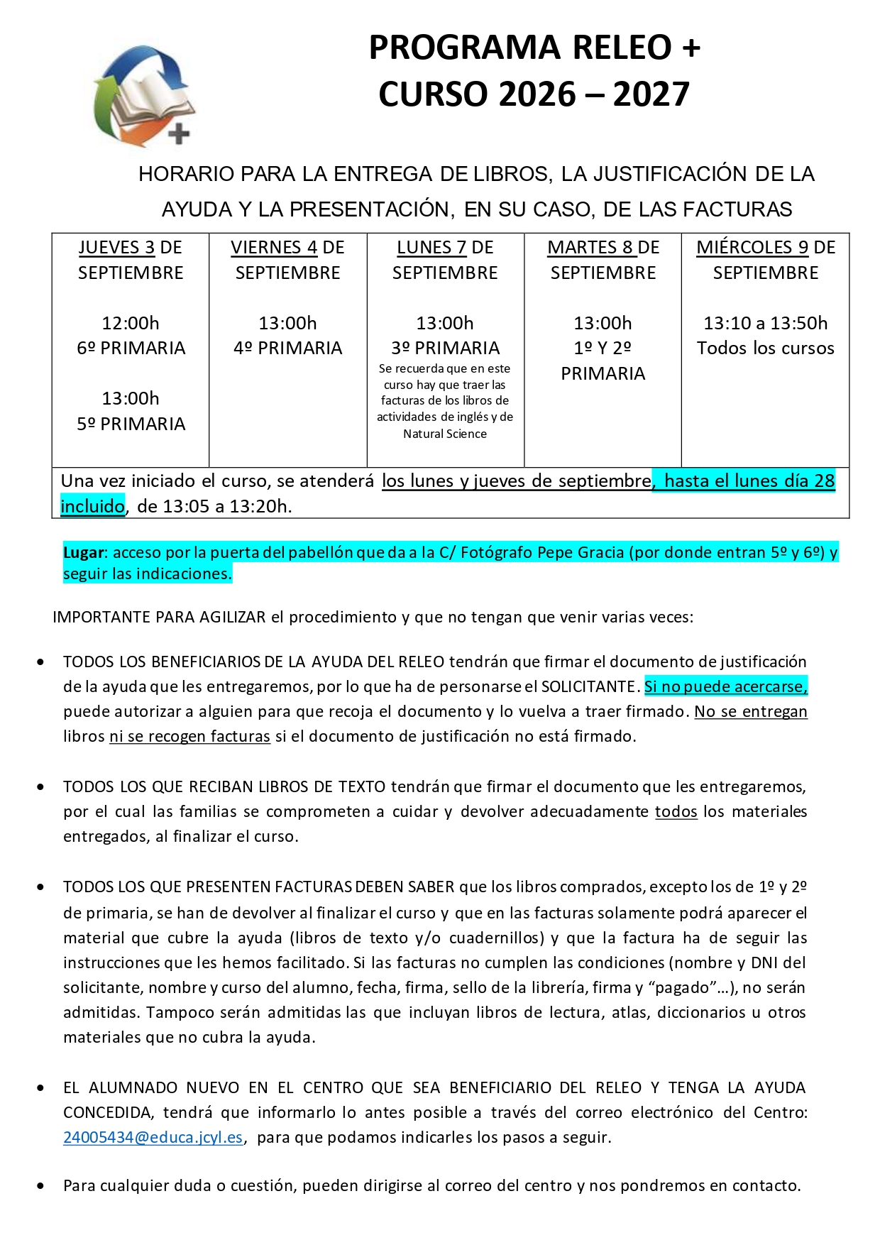 RELEO SEPTIEMBRE 2026